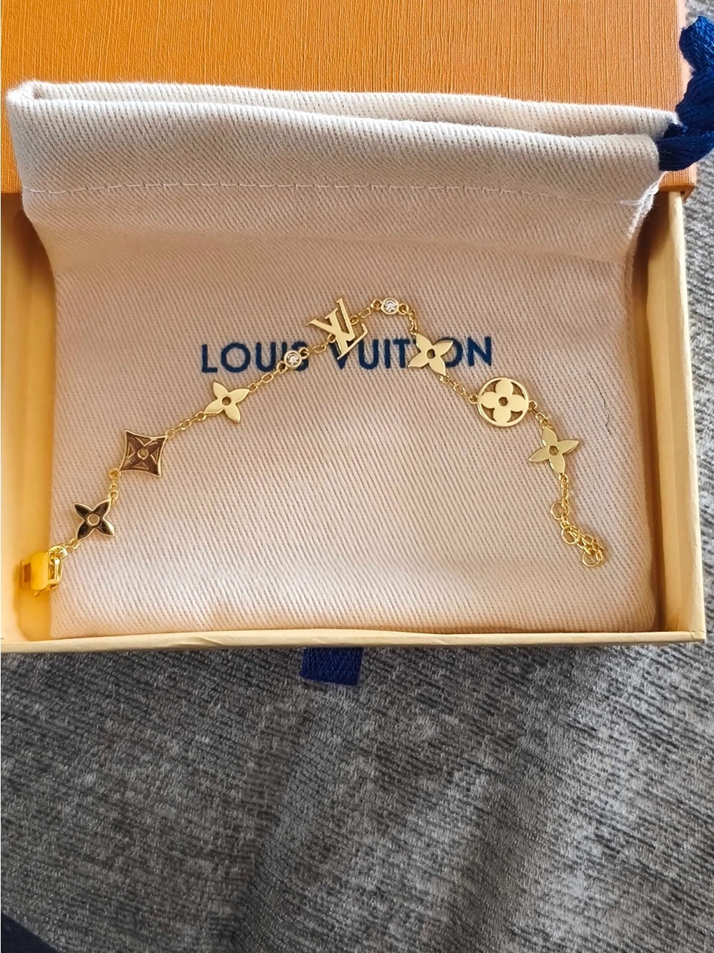 Louis Vuitton Gold Monogram Charm Bracelet